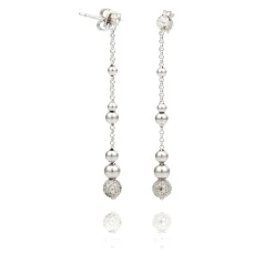 Boucles d'oreilles argent Perlée