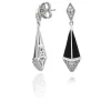 Boucles d'oreilles argent Black & White
