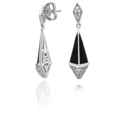Boucles d'oreilles argent Black & White