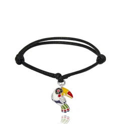 Bracelet cordon Toucan argent