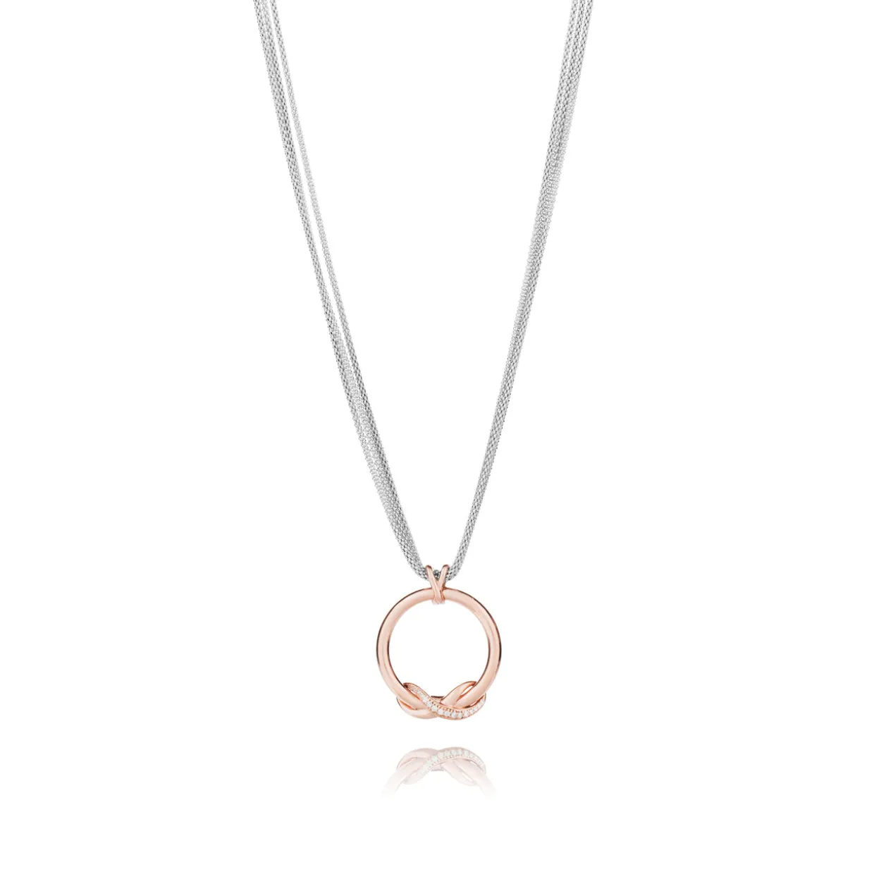 Collier argent Bicolore Infini