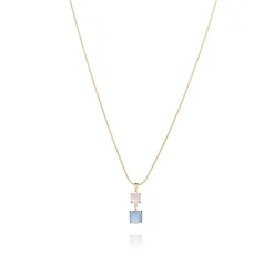 Collier argent doré Manarola 2 pierres