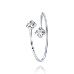 Jonc argent Fleurs de Lys